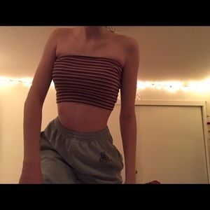 Brandy Melville vertical stripped tube top